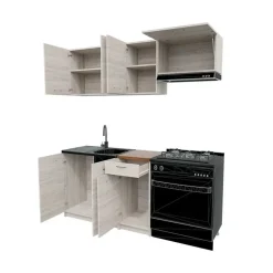 Cucina 180cm moderna lineare soggiorno quercia Dalia