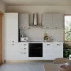 Cucina 255cm reversibile lineare bianco frassinato grigio MasterChef