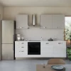 Cucina 240cm reversibile moderna lineare bianco frassinato grigio CookArt