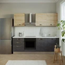 Cucina 240cm reversibile moderna lineare rovere antracite Culinary