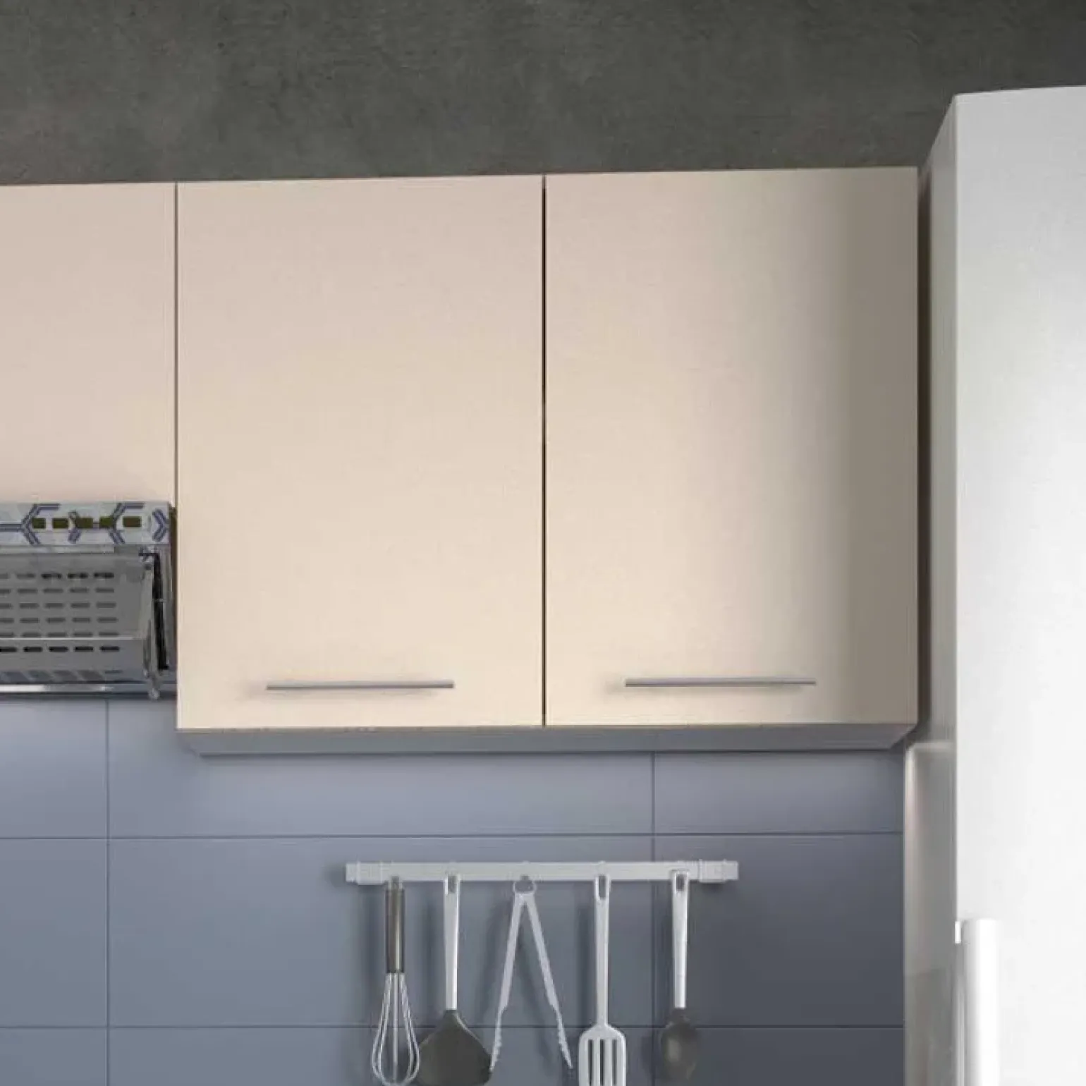 Cucina moderna 200cm lineare componibile beige rovere Matrix