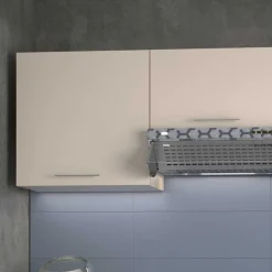 Cucina moderna 200cm lineare componibile beige rovere Matrix