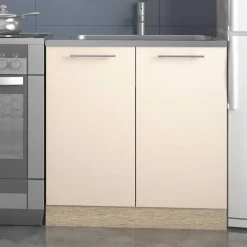Cucina moderna 200cm lineare componibile beige rovere Matrix