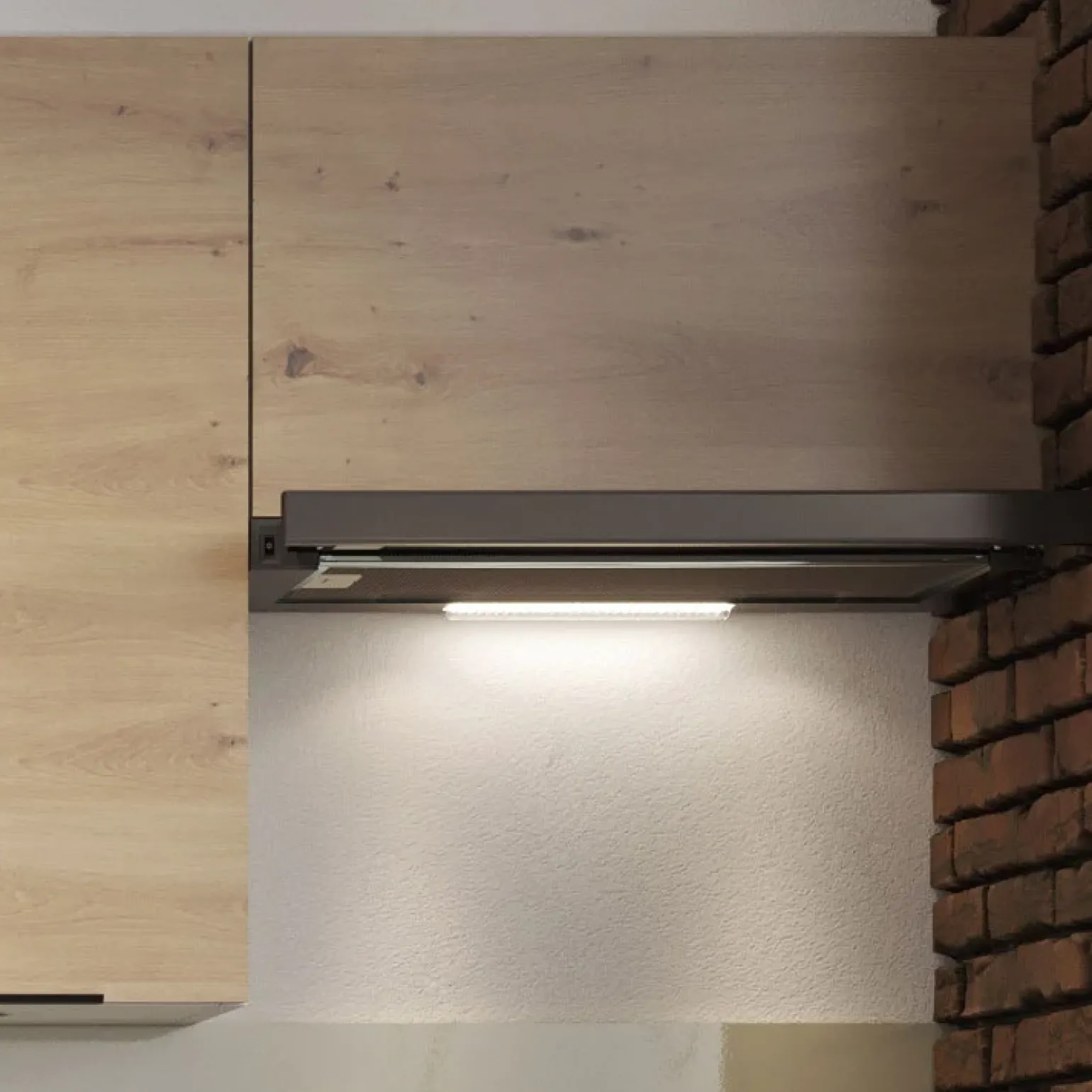 Cucina moderna componibile lineare 240cm quercia nero Terry 1