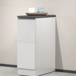 Dispensa cucina bassa 30x85h cm scorrevole bianco grigio pietra Gourmet