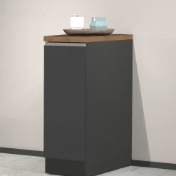 Dispensa cucina bassa 30x85h cm scorrevole antracite rovere Gourmet