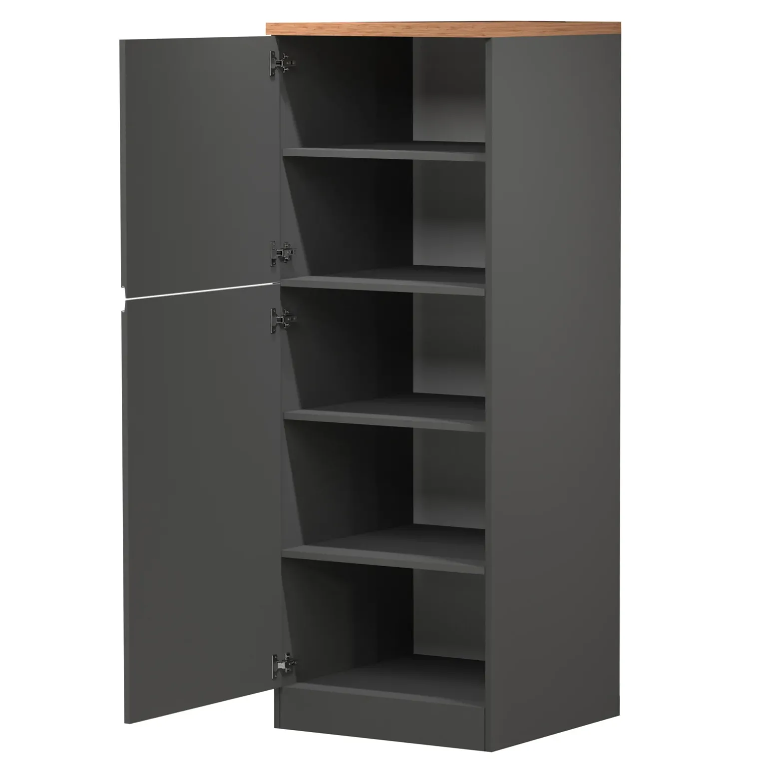 Dispensa cucina 60x165h cm 4 ripiani antracite rovere Gourmet
