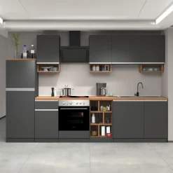 Dispensa cucina 60x165h cm 4 ripiani antracite rovere Gourmet