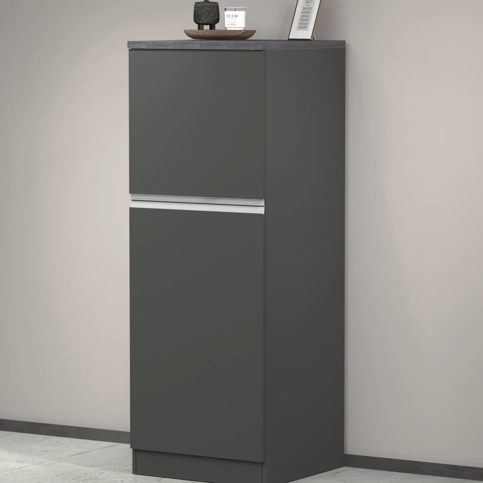 Dispensa cucina 60x165h cm 4 ripiani antracite grigio pietra Gourmet