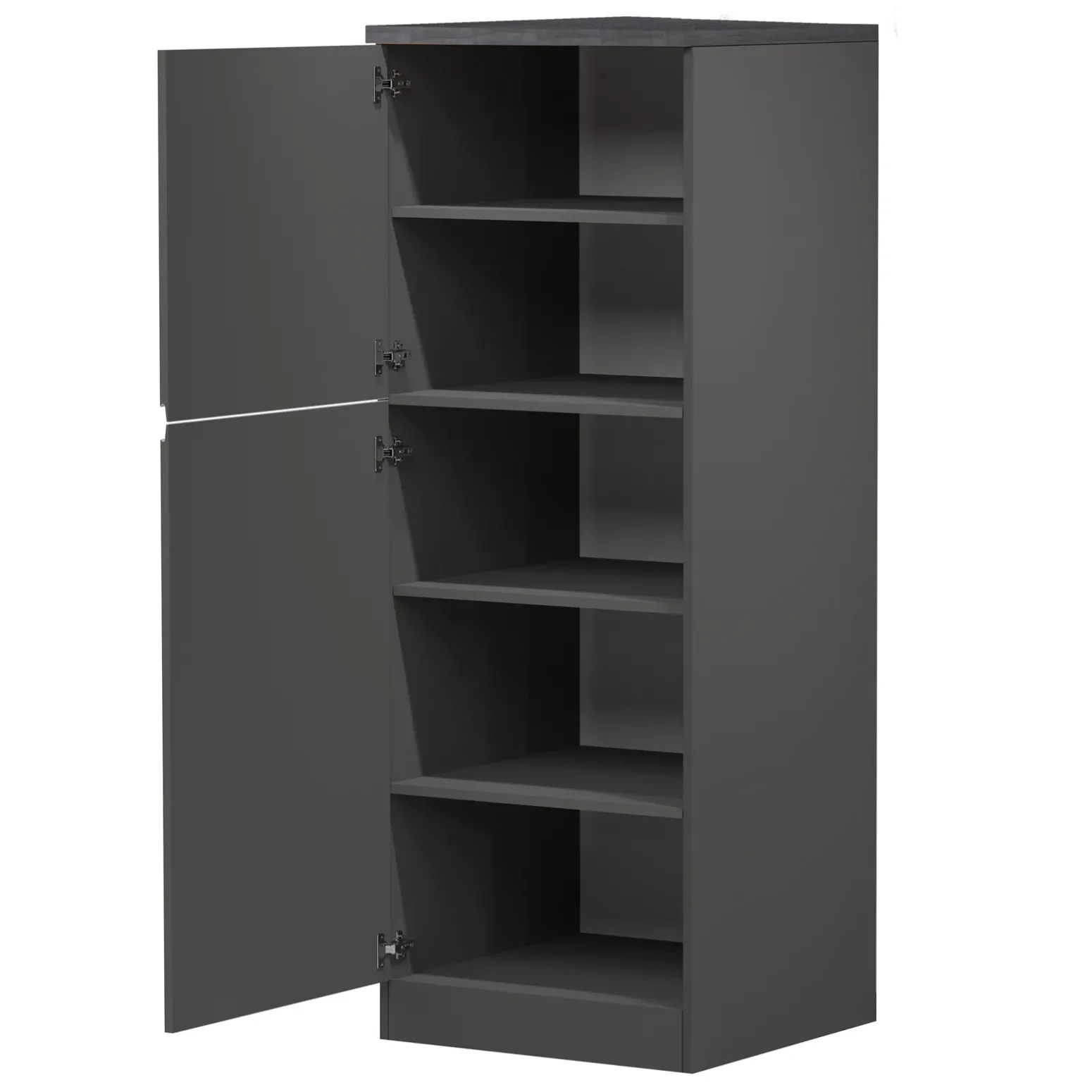 Dispensa cucina 60x165h cm 4 ripiani antracite grigio pietra Gourmet