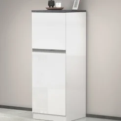 Dispensa cucina 60x165h cm 4 ripiani bianco grigio pietra Gourmet