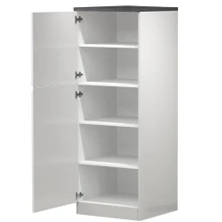 Dispensa cucina 60x165h cm 4 ripiani bianco grigio pietra Gourmet