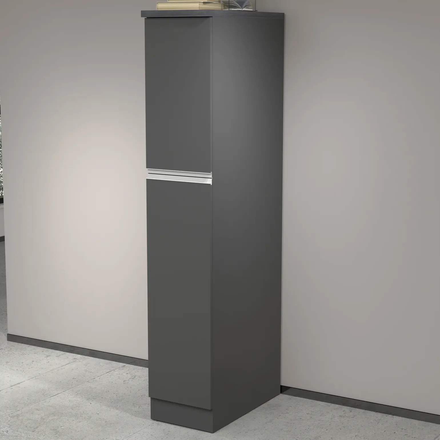 Dispensa cucina 30x165h cm scorrevole antracite grigio pietra Gourmet