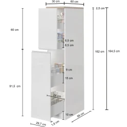 Dispensa cucina 30x165h cm scorrevole antracite grigio pietra Gourmet