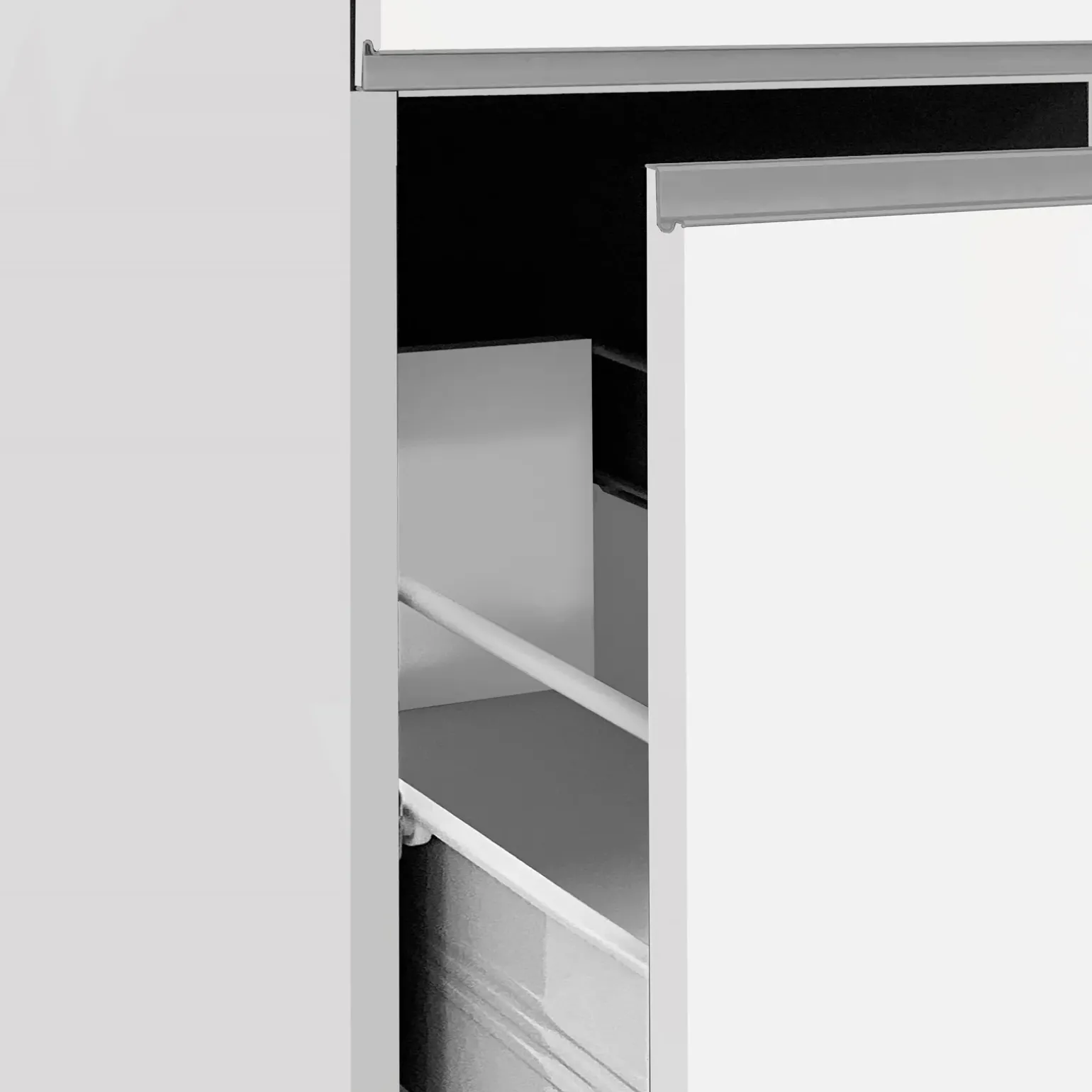 Dispensa cucina 30x165h cm scorrevole bianco grigio pietra Gourmet