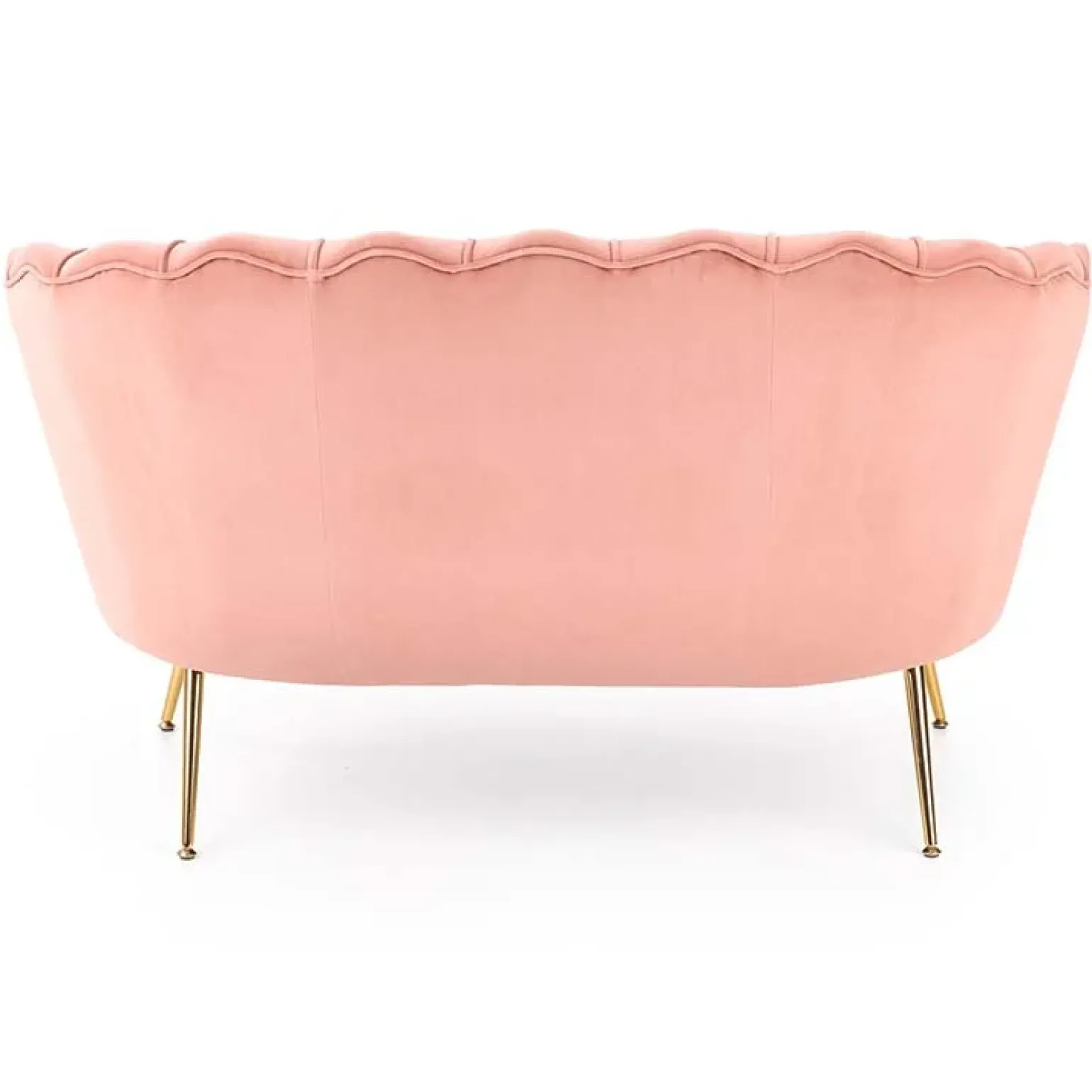 Divanetto 131x77cm 2 posti imbottito in velluto rosa antico gambe in oro Gabriella