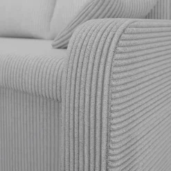Divano angolare letto 238x147cm 3 posti velluto a coste grigio Flow