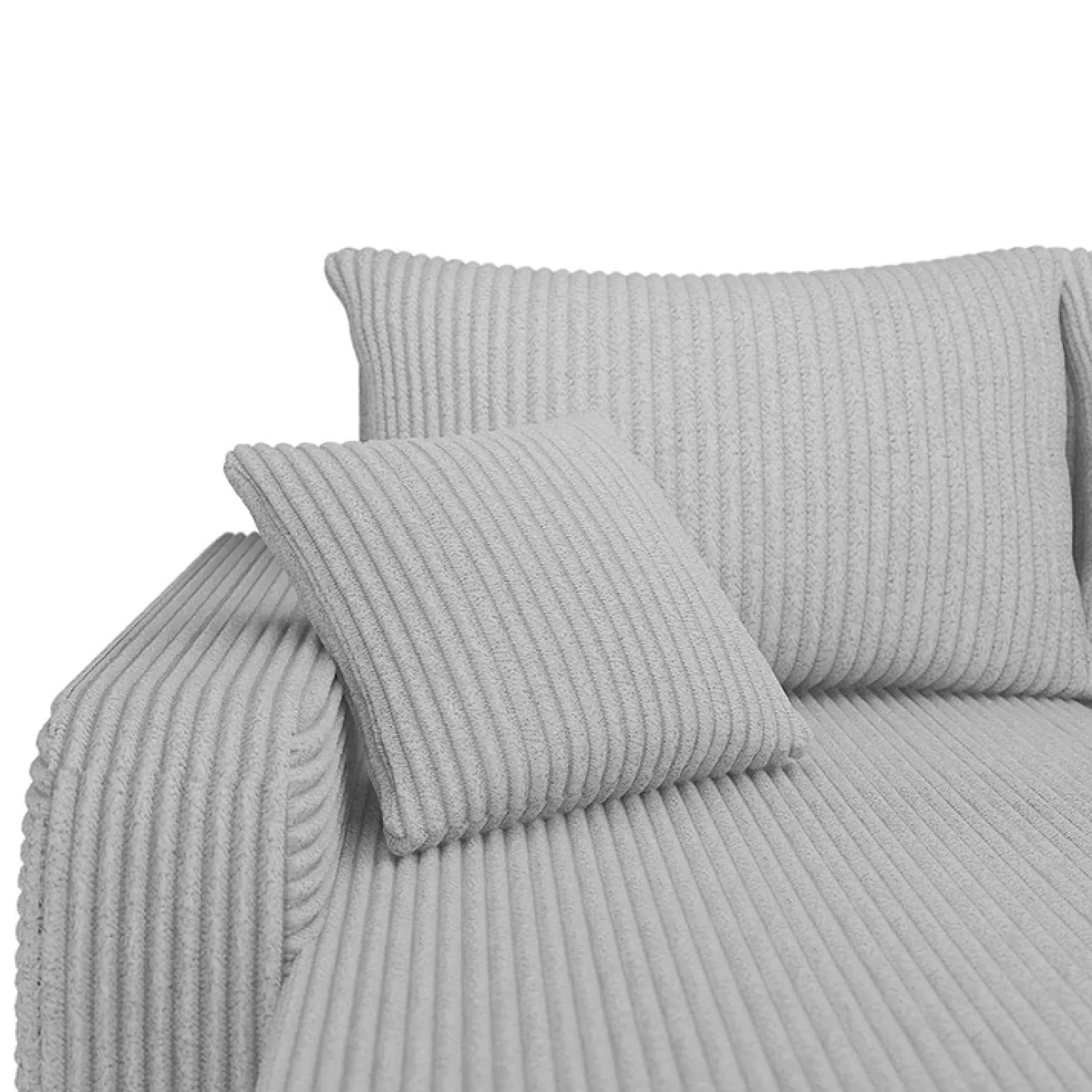 Divano angolare letto 238x147cm 3 posti velluto a coste grigio Flow
