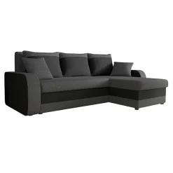 Divano angolare letto 238x147cm 3 posti grigio scuro nero Flow