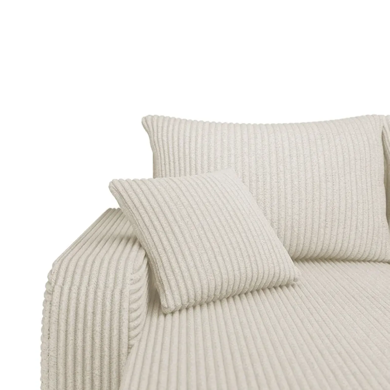 Divano angolare letto 238x147cm 3 posti velluto a coste beige Flow