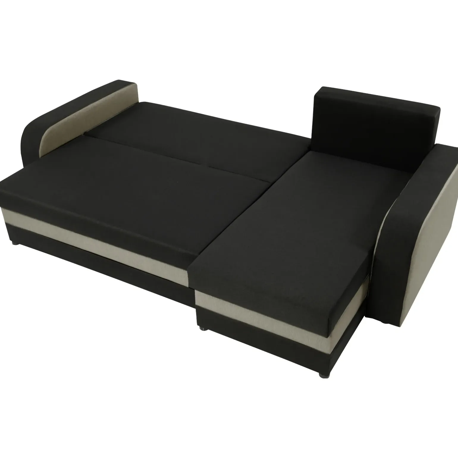 Divano angolare letto 238x147cm 3 posti grigio nero Flow