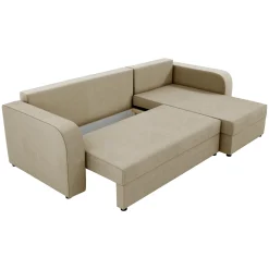 Divano angolare letto 237x139cm 3 posti matrimoniale angolare beige Flow