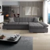 Divano con angolo a destra 4 posti 278x161cm grigio Artemio