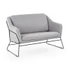 Divano imbottito moderno 125x83cm grigio nero Erminia 2