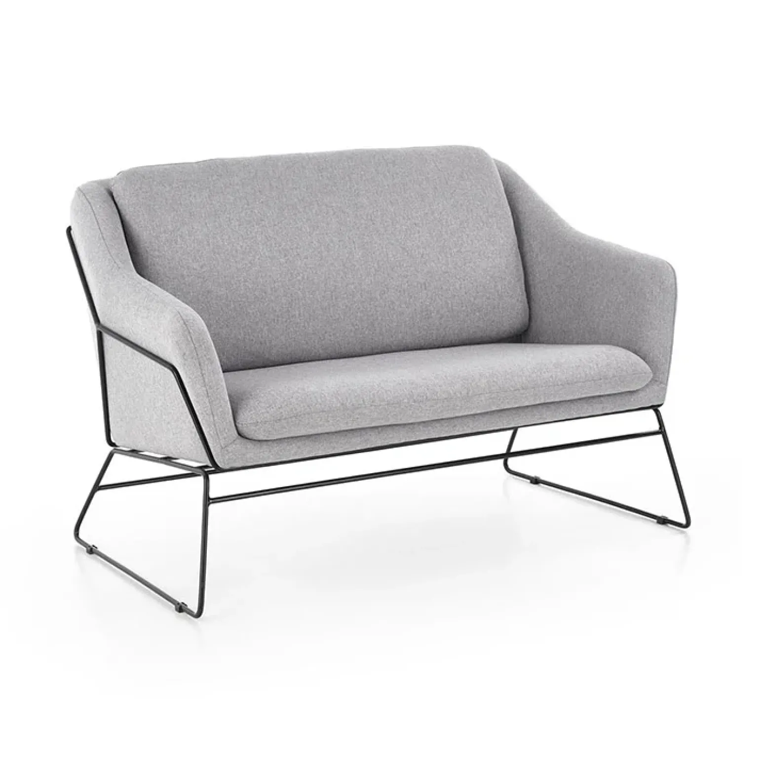 Divano imbottito moderno 125x83cm grigio nero Erminia 2