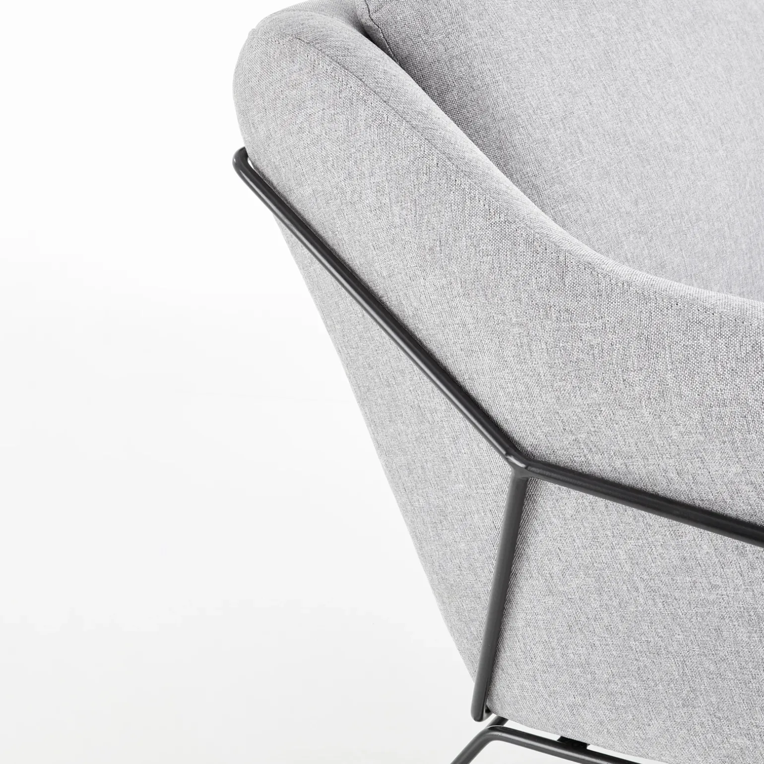 Divano imbottito moderno 125x83cm grigio nero Erminia 2