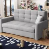 Divano letto 3 posti 153cm imbottito in tessuto grigio Isidore