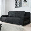 Divano letto 3 posti imbottito 200cm nero grigio scuro Barney