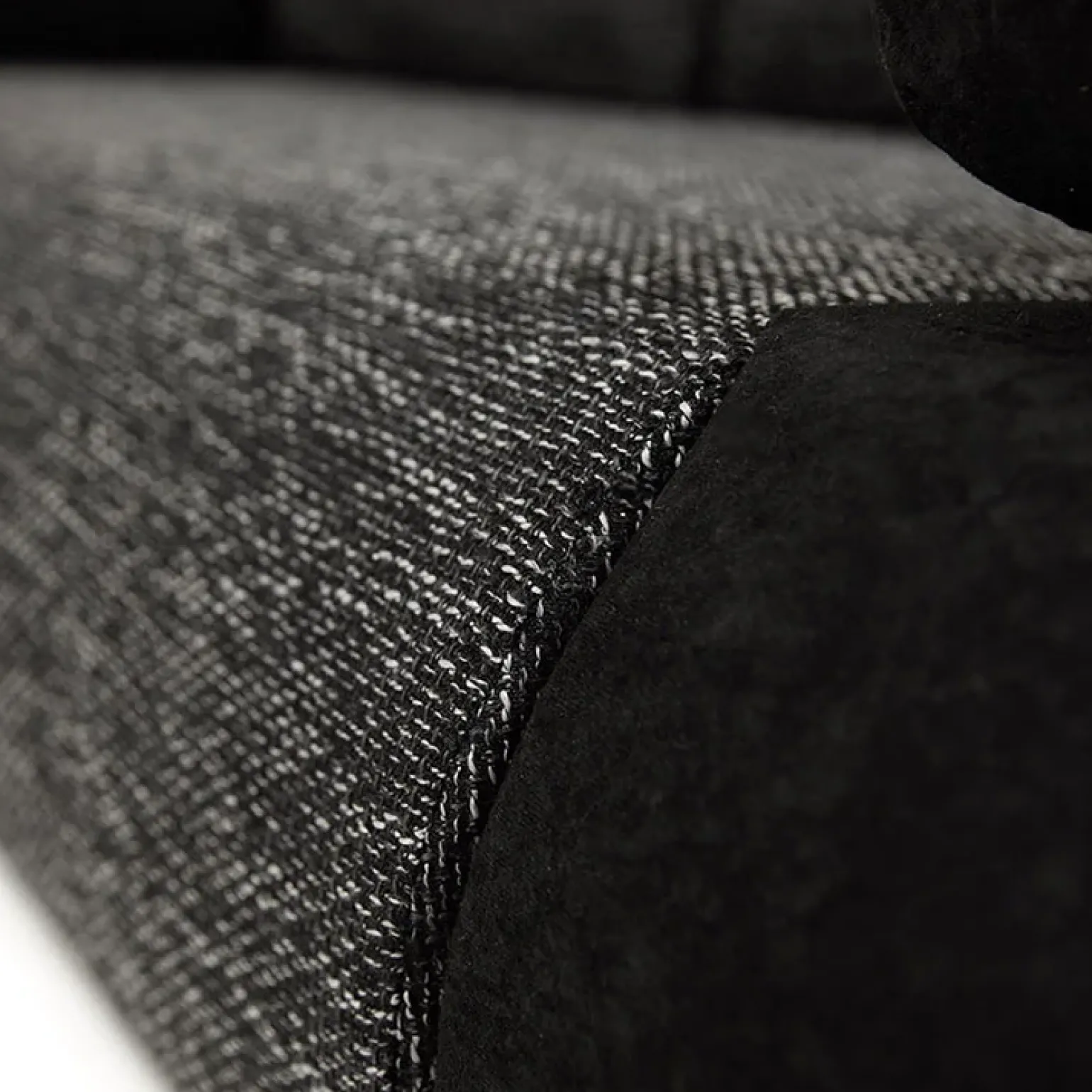 Divano letto 3 posti imbottito 200cm nero grigio scuro Barney