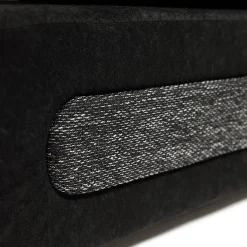 Divano letto 3 posti imbottito 200cm nero grigio scuro Barney