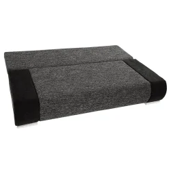Divano letto 3 posti imbottito 200cm nero grigio scuro Barney