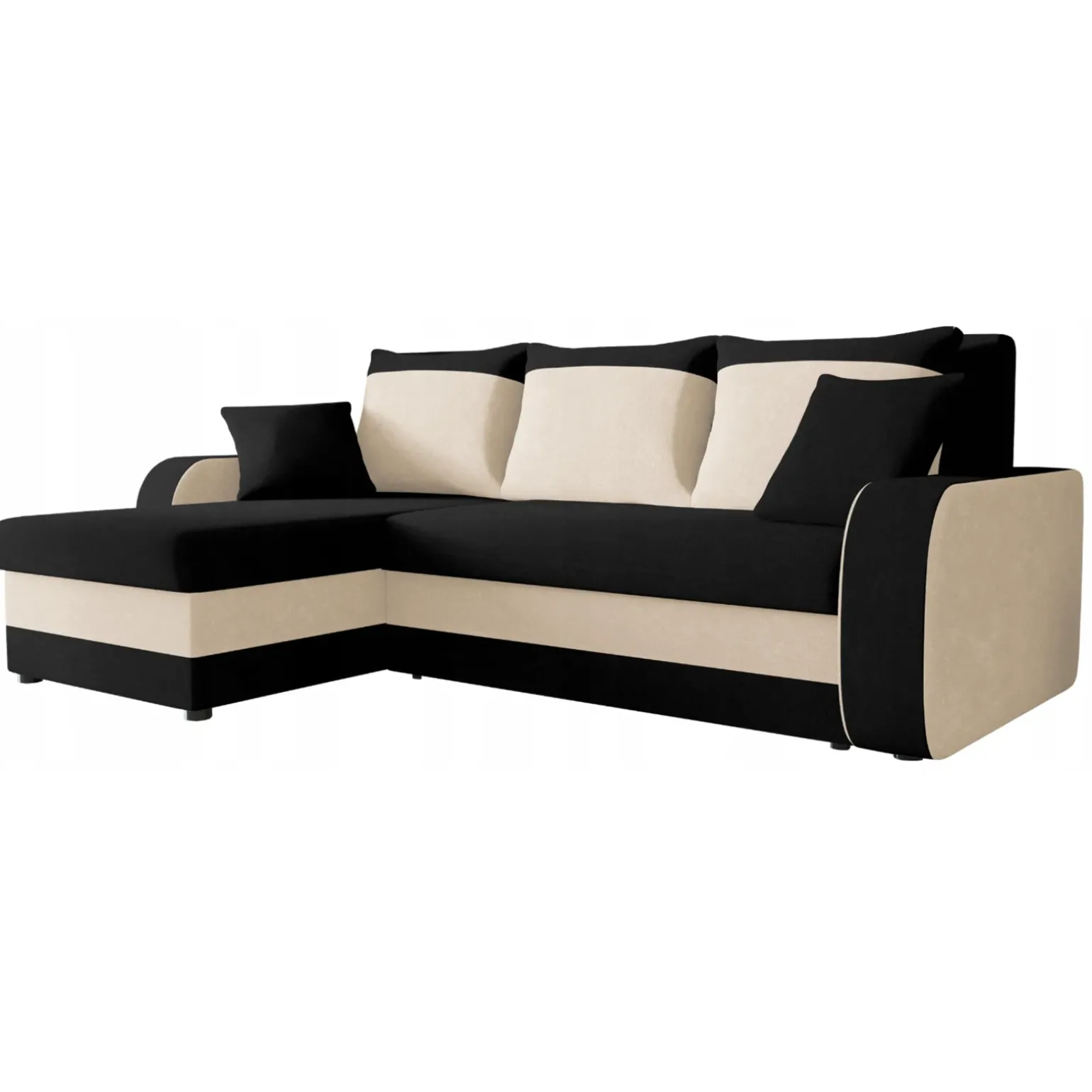 Divano letto 3 posti moderno 238cm nero écru Flow