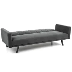 Divano letto 3 posti 192x82 cm velluto grigio scuro Nespolo