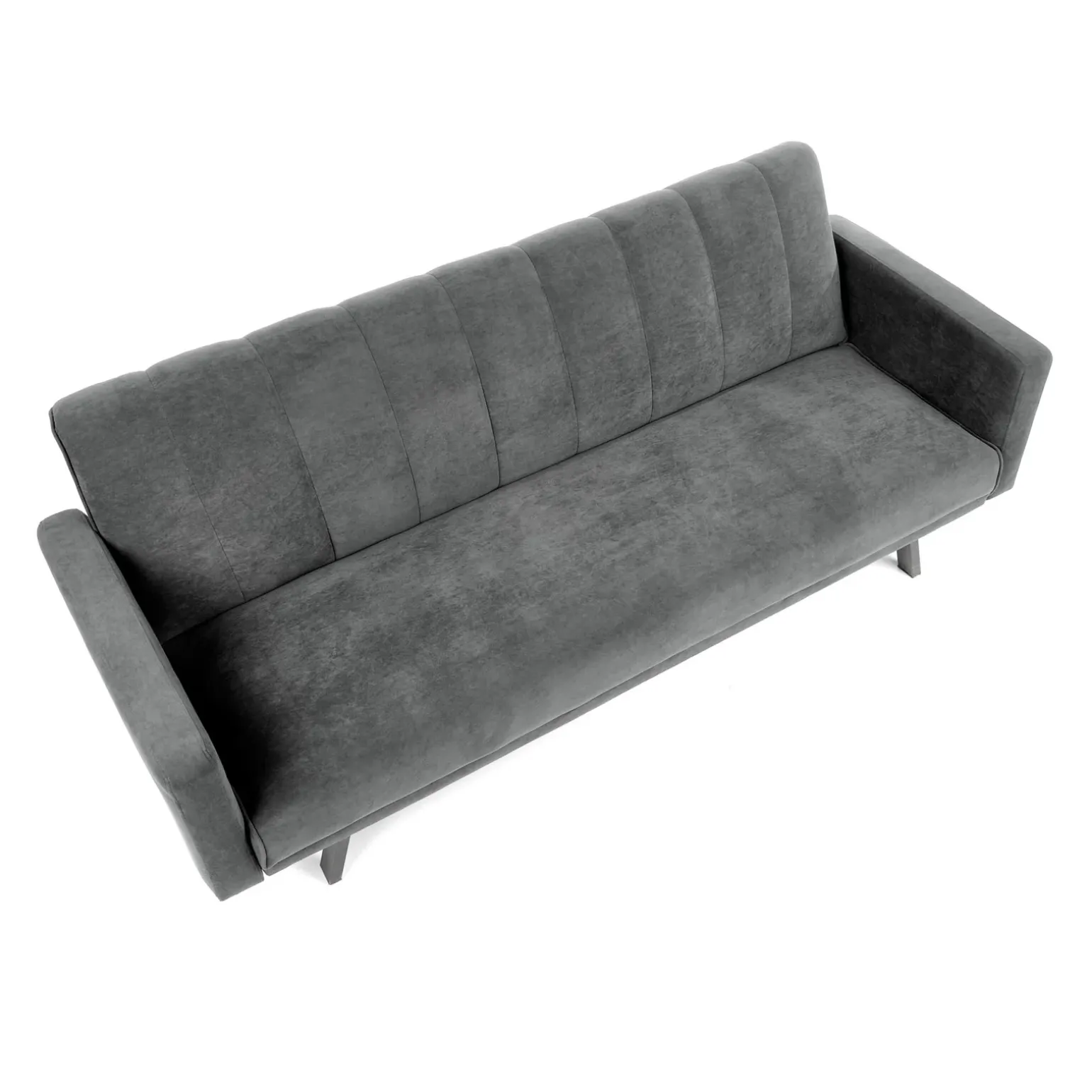 Divano letto 3 posti 192x82 cm velluto grigio scuro Nespolo