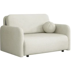 Divano letto 2 posti  130x103 cm con contenitore e cuscino tessuto bouclé beige chiaro Reposa