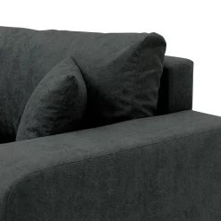 Divano letto 3 posti 248x90cm con contenitore in tessuto velo nero Floty
