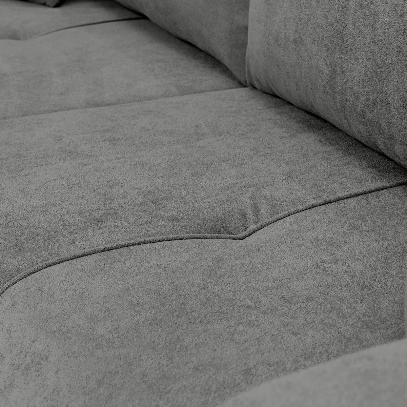 Divano letto 3 posti 248x90cm con contenitore in tessuto velo grigio scuro Floty
