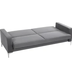 Divano letto 3 posti 225x87cm con box contenitore tessuto grigio Coty
