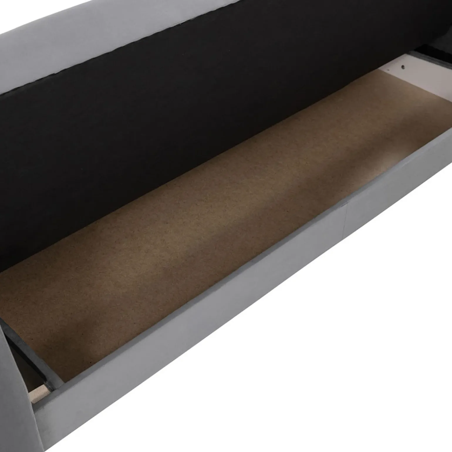 Divano letto 3 posti 225x87cm con box contenitore tessuto grigio Coty