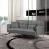 Divano letto 2 posti 193x58cm grigio acciaio Cassandra