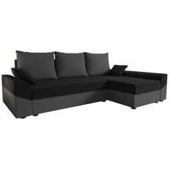 Divano letto 3 posti 240x145cm matrimoniale angolare grigio nero Appia