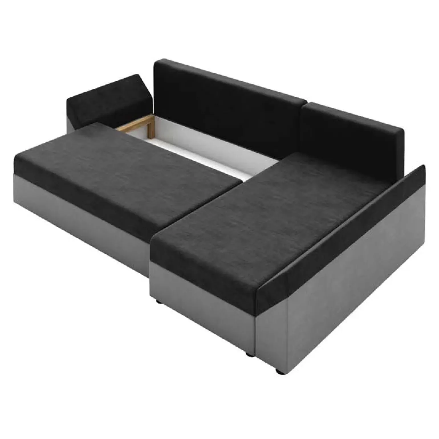 Divano letto 3 posti 240x145cm matrimoniale angolare grigio nero Appia