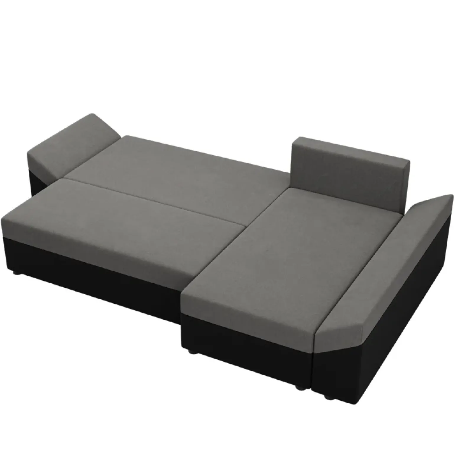 Divano letto 3 posti 240x145cm matrimoniale angolare nero grigio Appia