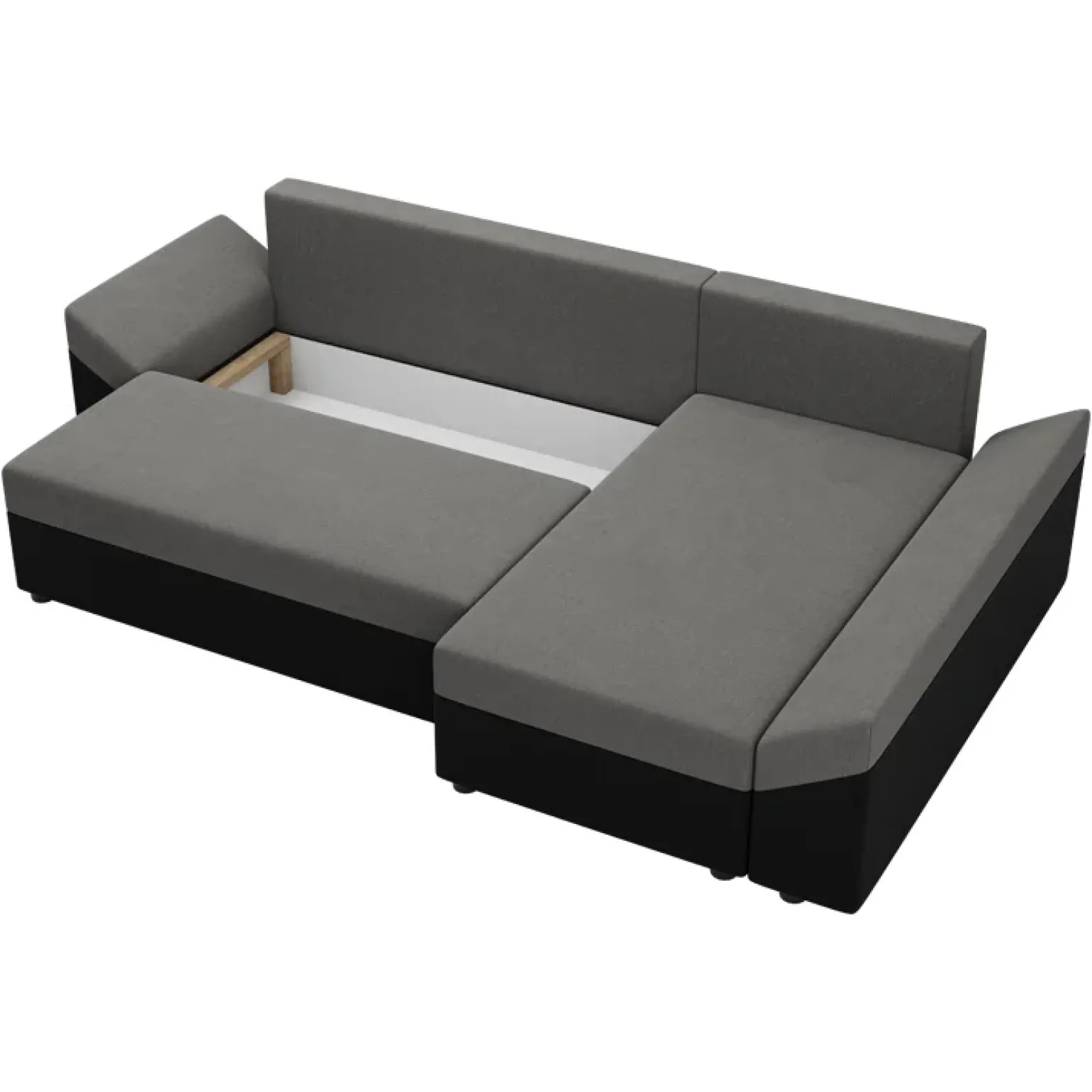 Divano letto 3 posti 240x145cm matrimoniale angolare nero grigio Appia