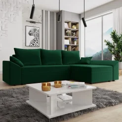 Divano letto 3 posti 240x145cm matrimoniale angolare verde Appia