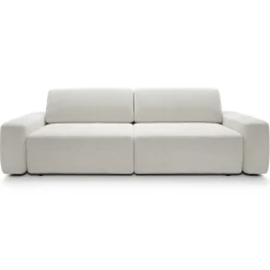 Divano letto 3 posti 257x105cm tessuto bianco Cozyfy